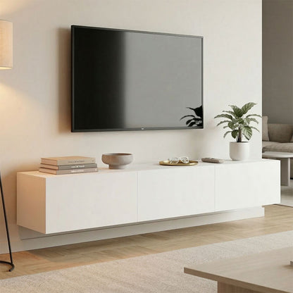 Έπιπλο Τηλεόρασης Επιτοίχιο με LED Rival Λευκό 180x35x30
