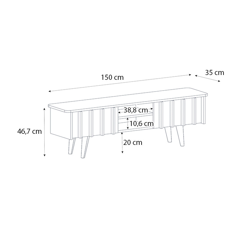 Έπιπλο Τηλεόρασης Gemma Χρώμα Sepet Oak 150x35x46,7
