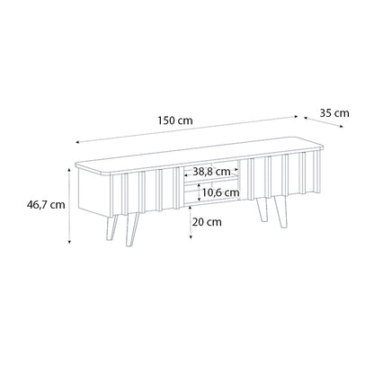 Έπιπλο Τηλεόρασης Gemma Χρώμα Sepet Oak 150x35x46,7