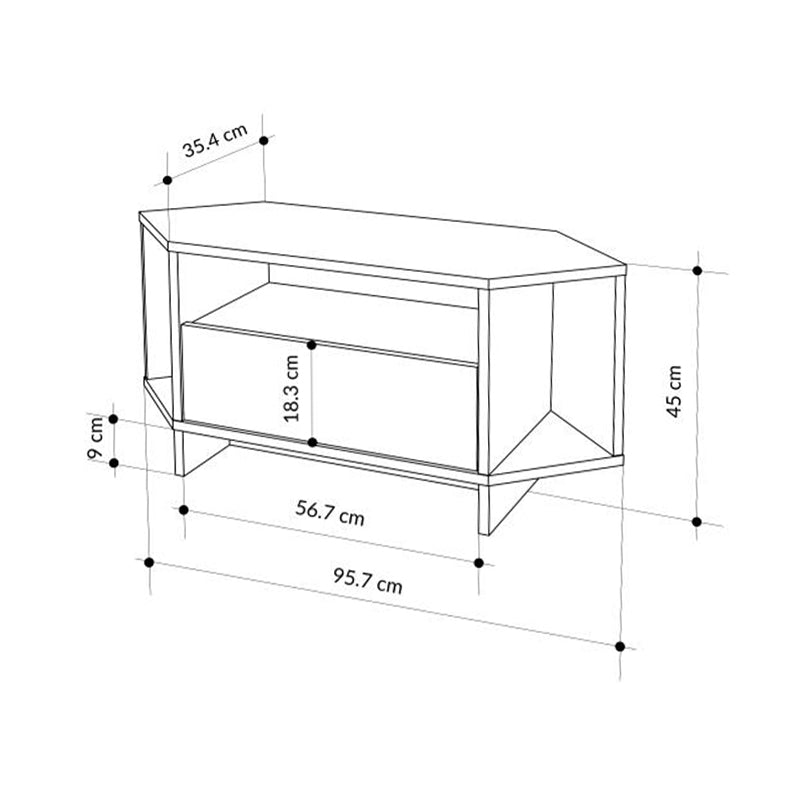 Έπιπλο Τηλεόρασης Γωνιακό Viva Χρώμα Sapphire Oak 95,7x35,4x45