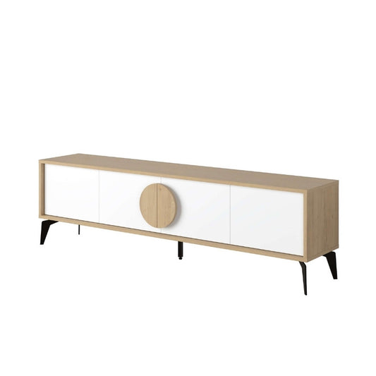 Έπιπλο Τηλεόρασης Gora Χρώμα Sapphire Oak - Λευκό 180x35,6x51