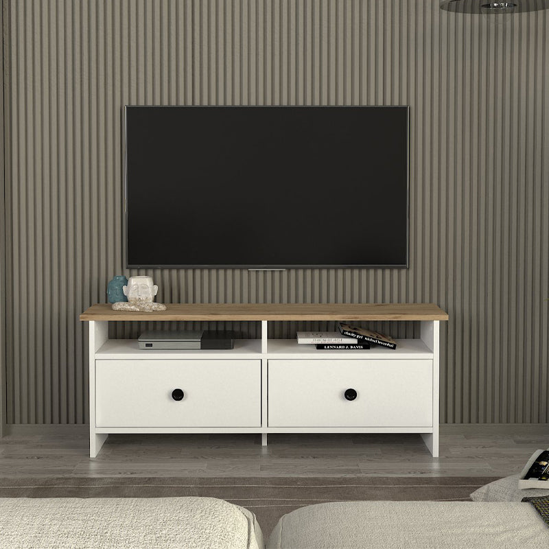 Έπιπλο Τηλεόρασης Gradias Χρώμα Λευκό - Sapphire Oak 120x29,6x46,8