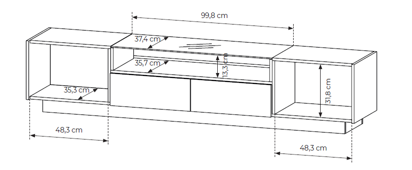 Έπιπλο Τηλεόρασης Hori Μπεζ Ανοιχτό 203x39x43