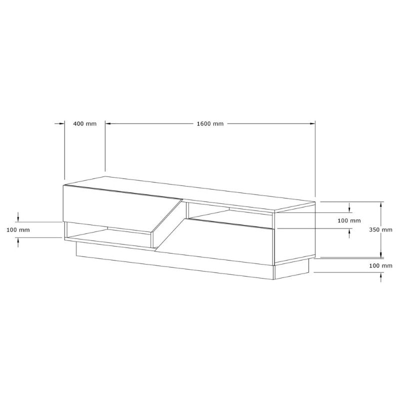 Έπιπλο Τηλεόρασης Koza Χρώμα Travertine 160x40x45