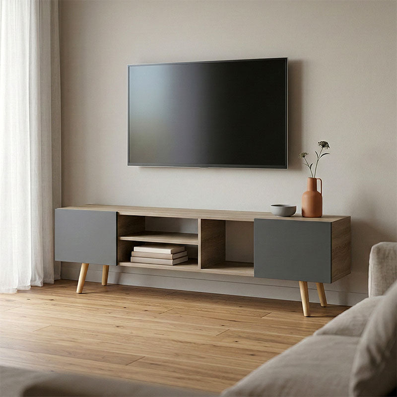 Έπιπλο Τηλεόρασης Osclo Sonoma-Ανθρακί 160x30x53.5