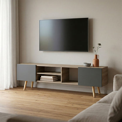 Έπιπλο Τηλεόρασης Osclo Sonoma-Ανθρακί 160x30x53.5