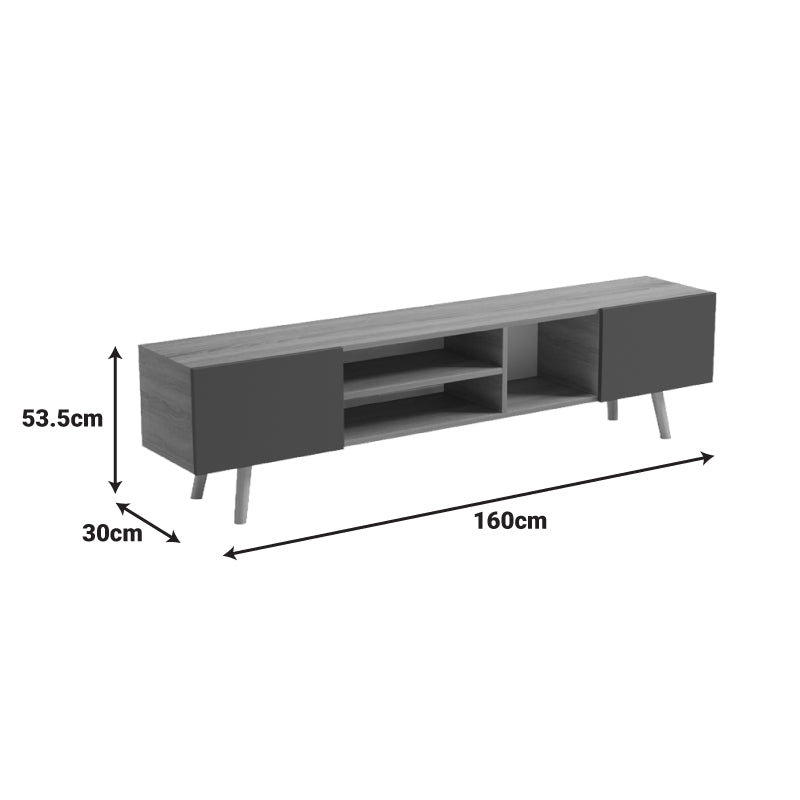 Έπιπλο Τηλεόρασης Osclo Sonoma-Ανθρακί 160x30x53.5
