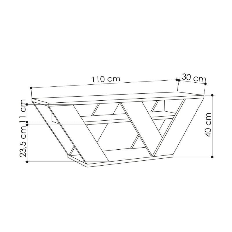 Έπιπλο Τηλεόρασης Pipralla Χρώμα Sandstone 110x30x40