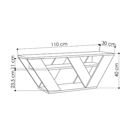 Έπιπλο Τηλεόρασης Pipralla Χρώμα Sandstone 110x30x40