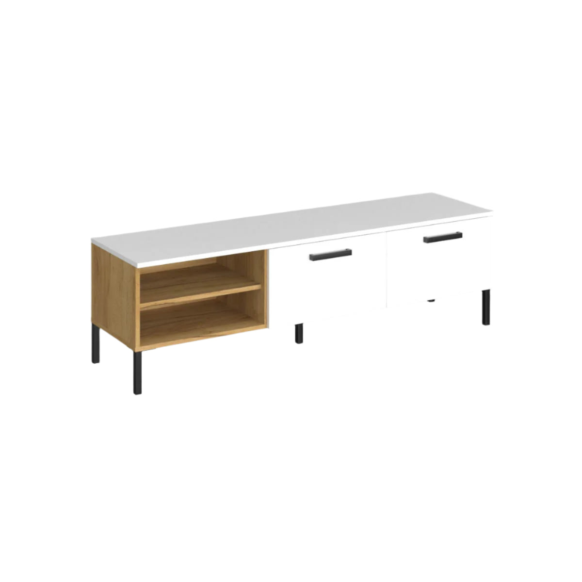 Έπιπλο Τηλεόρασης Santes Χρυσό Δρυς-Λευκό 155x42x45.7
