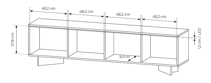 Έπιπλο Τηλεόρασης Sebi 203.9x40x54.4