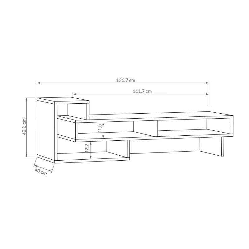 Έπιπλο Τηλεόρασης Tetra Χρώμα Λευκό 136,7x40x42