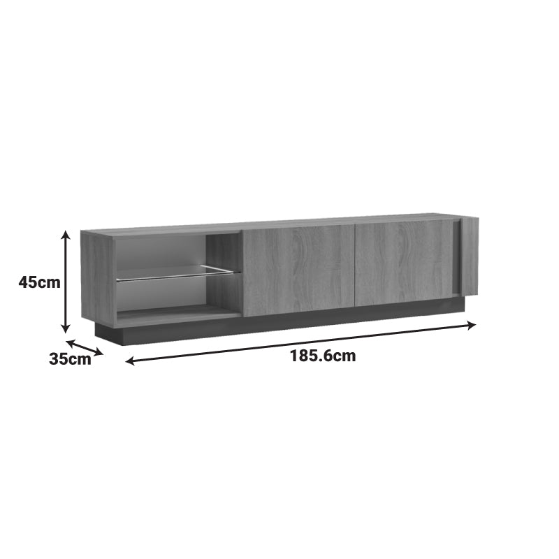 Έπιπλο Τηλεόρασης με LED Vario Sonoma - Ανθρακί 185.6x35x45