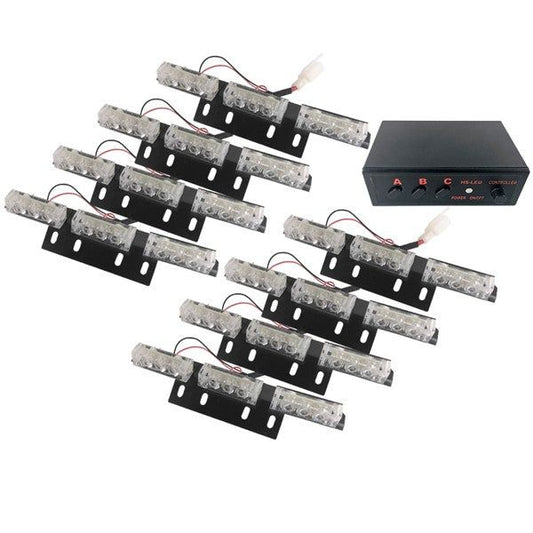 Εξωτερικά Φώτα Οδικής Βοήθειας STROBO LED 8x3 72W 10-30V IP65 Αδιάβροχα Πορτοκαλί 88982