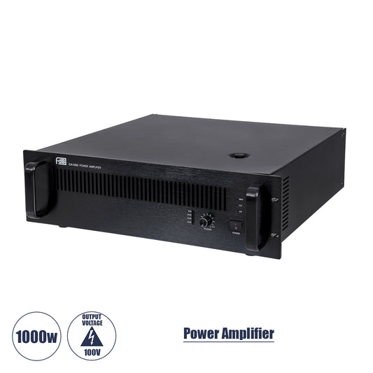 FDB CA1000 98016 Power Amplifier - Επαγγελματικός Ενισχυτής Ηχείων Εγκαταστάσεων 100V - Frequency Response 60Hz-20Khz - AC 220V/50-60Hz - 1000W/4Ω - IP20 - Μαύρο - Μ48.5 x Π45.5 x Υ13.2