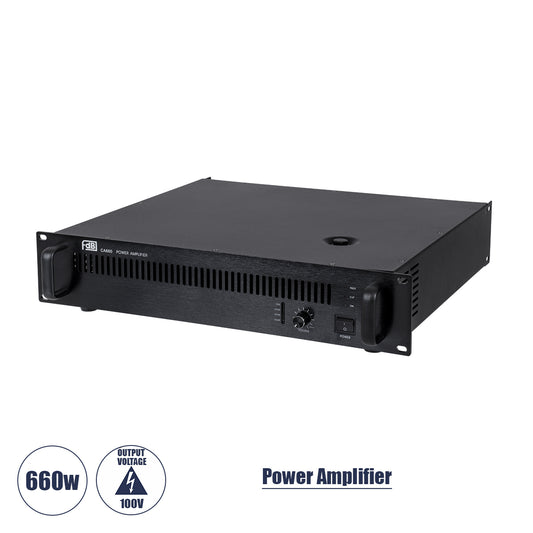 FDB CA660 98015 Power Amplifier - Επαγγελματικός Ενισχυτής Ηχείων Εγκαταστάσεων 100V - Frequency Response 60Hz-20Khz - AC 220V/50-60Hz - 660W/4Ω - IP20 - Μαύρο - Μ48.5 x Π32 x Υ9