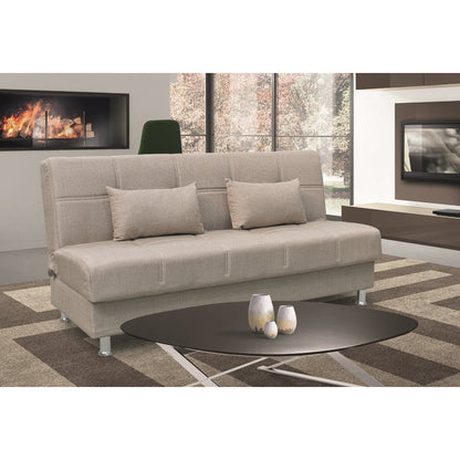 FELINA LIGHT BROWN ΥΦΑΣΜΑ 3ΘΕΣΙΟΣ ΚΑΝΑΠΕΣ/ΚΡΕΒΑΤΙ ΜΕ ΑΠΟΘ. ΧΩΡΟ 182x90x80