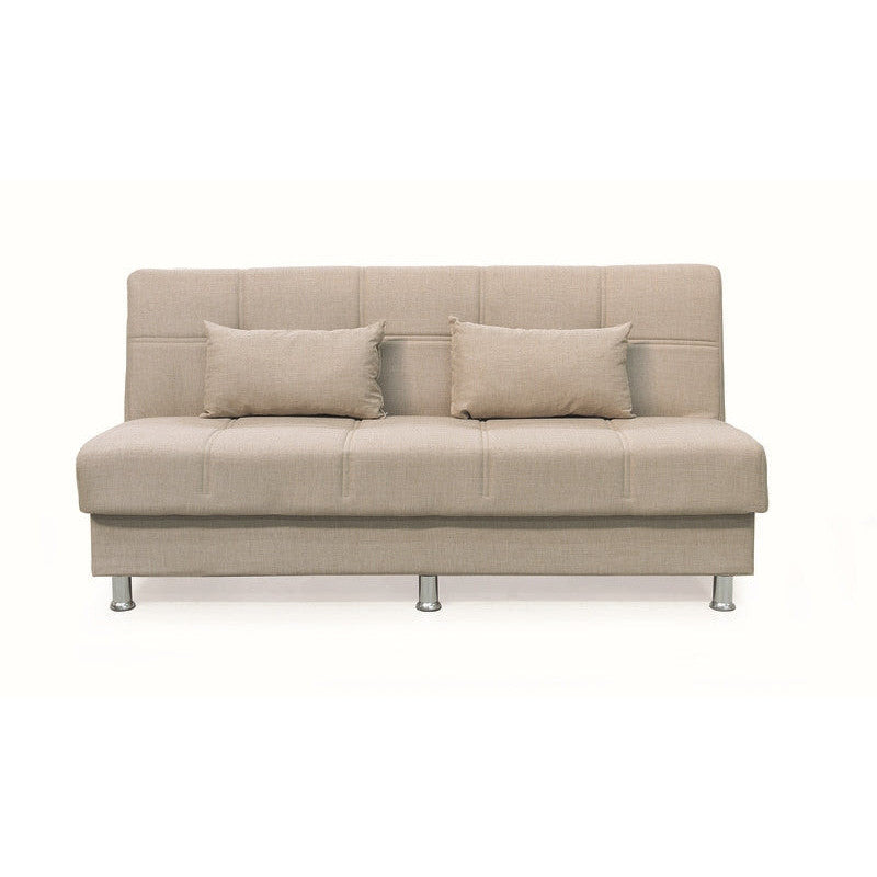 FELINA LIGHT BROWN ΥΦΑΣΜΑ 3ΘΕΣΙΟΣ ΚΑΝΑΠΕΣ/ΚΡΕΒΑΤΙ ΜΕ ΑΠΟΘ. ΧΩΡΟ 182x90x80