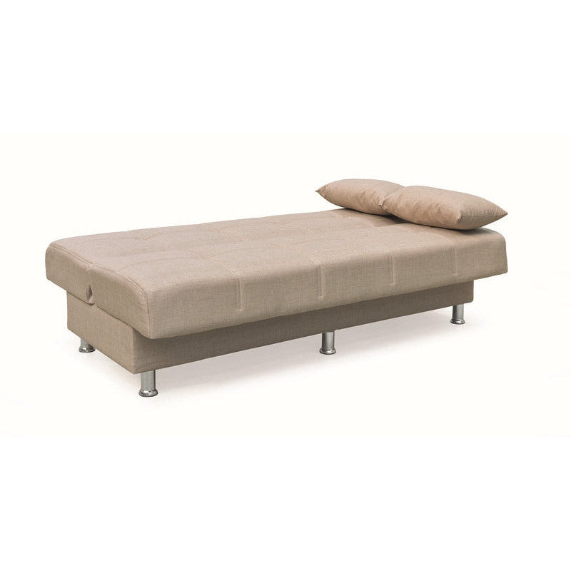 FELINA LIGHT BROWN ΥΦΑΣΜΑ 3ΘΕΣΙΟΣ ΚΑΝΑΠΕΣ/ΚΡΕΒΑΤΙ ΜΕ ΑΠΟΘ. ΧΩΡΟ 182x90x80