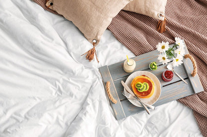 Σεντόνι Ξενοδοχείου Υπέρδιπλο 5-Star 300tc Satin 100% Cotton 250x290εκ Λευκό