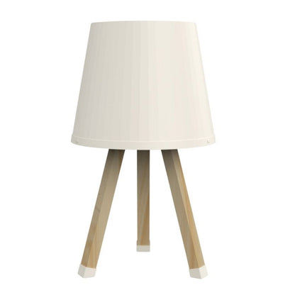 Φωτιστικό Επιτραπέζιο Ξύλινο - Πλαστικό Χρώμα Μπεζ Ø18x34