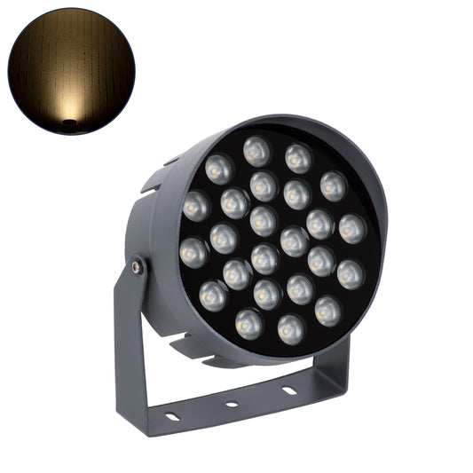 FLOOD-NIGMA 90378 Προβολέας Σποτ Wall Washer LED 24W 2160lm 30° DC 24V Αδιάβροχο IP65 Θερμό Λευκό 2700K Dimmable - Γκρι Ανθρακί - Μ15 x Π15 x Υ9.1