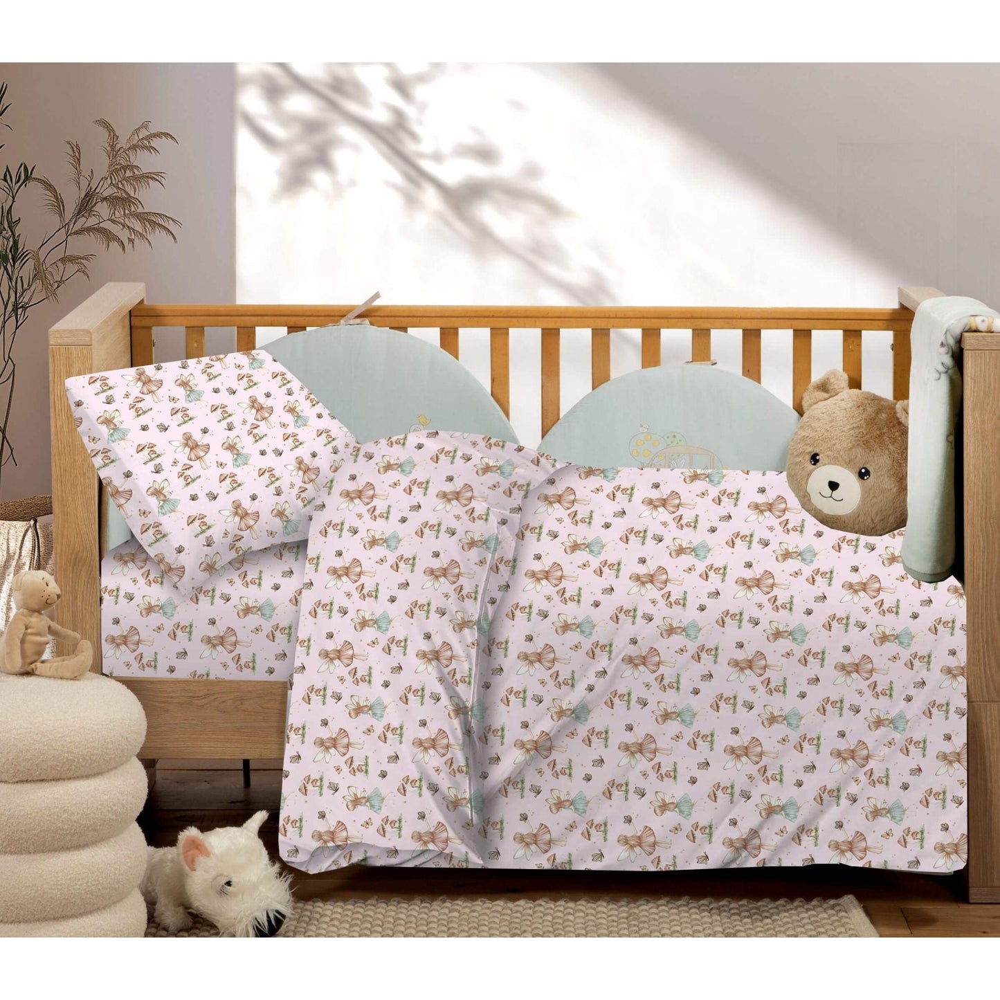 Βρεφικά Σετ Σεντόνι Κούνιας με Λάστιχο Fairy Girl