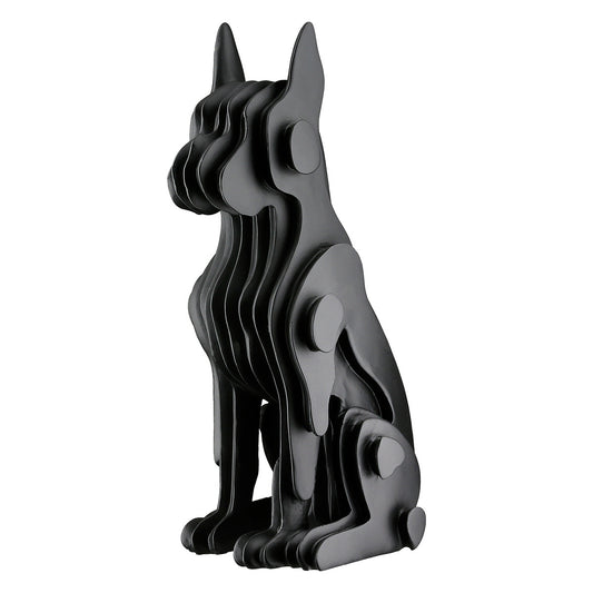 Figure Dog Synthetic Resin Black 13x15x29