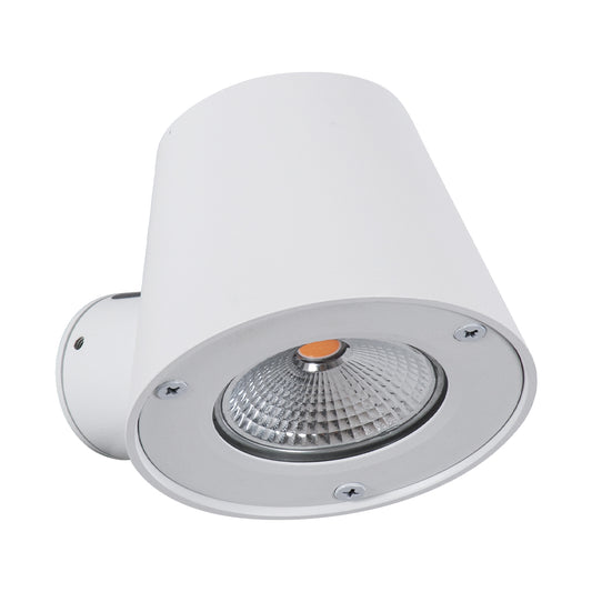 GARDENIA 60797 Φωτιστικό Τοίχου - Απλίκα Αρχιτεκτονικού Φωτισμού Εσωτερικού/Εξωτερικού Χώρου Up or Down LED 7W 700lm 60° AC220-240V Αδιάβροχο IP65 - Σώμα Αλουμινίου & Tempered Glass - Μ9.5 x Π13 x Υ7.7cm - Θερμό Λευκό 2700K - Λευκό - Bridgelux Chip