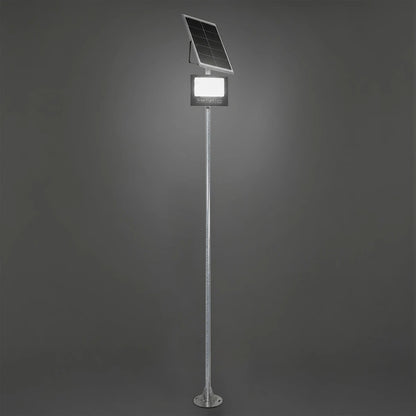 HELIOS-280 GLB-000-0001 Galvanized Metal Lighting Pole for Outdoor Photovoltaic Floodlight - Silver Galvanized - L35 × W25 × H280