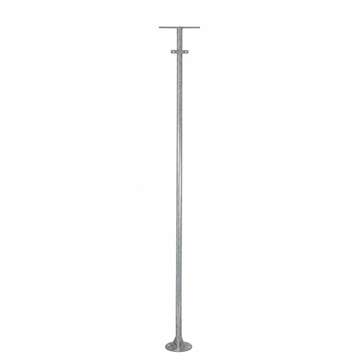 HELIOS-280 GLB-000-0001 Galvanized Metal Lighting Pole for Outdoor Photovoltaic Floodlight - Silver Galvanized - L35 × W25 × H280