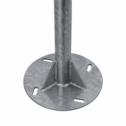 HELIOS-280 GLB-000-0001 Galvanized Metal Lighting Pole for Outdoor Photovoltaic Floodlight - Silver Galvanized - L35 × W25 × H280