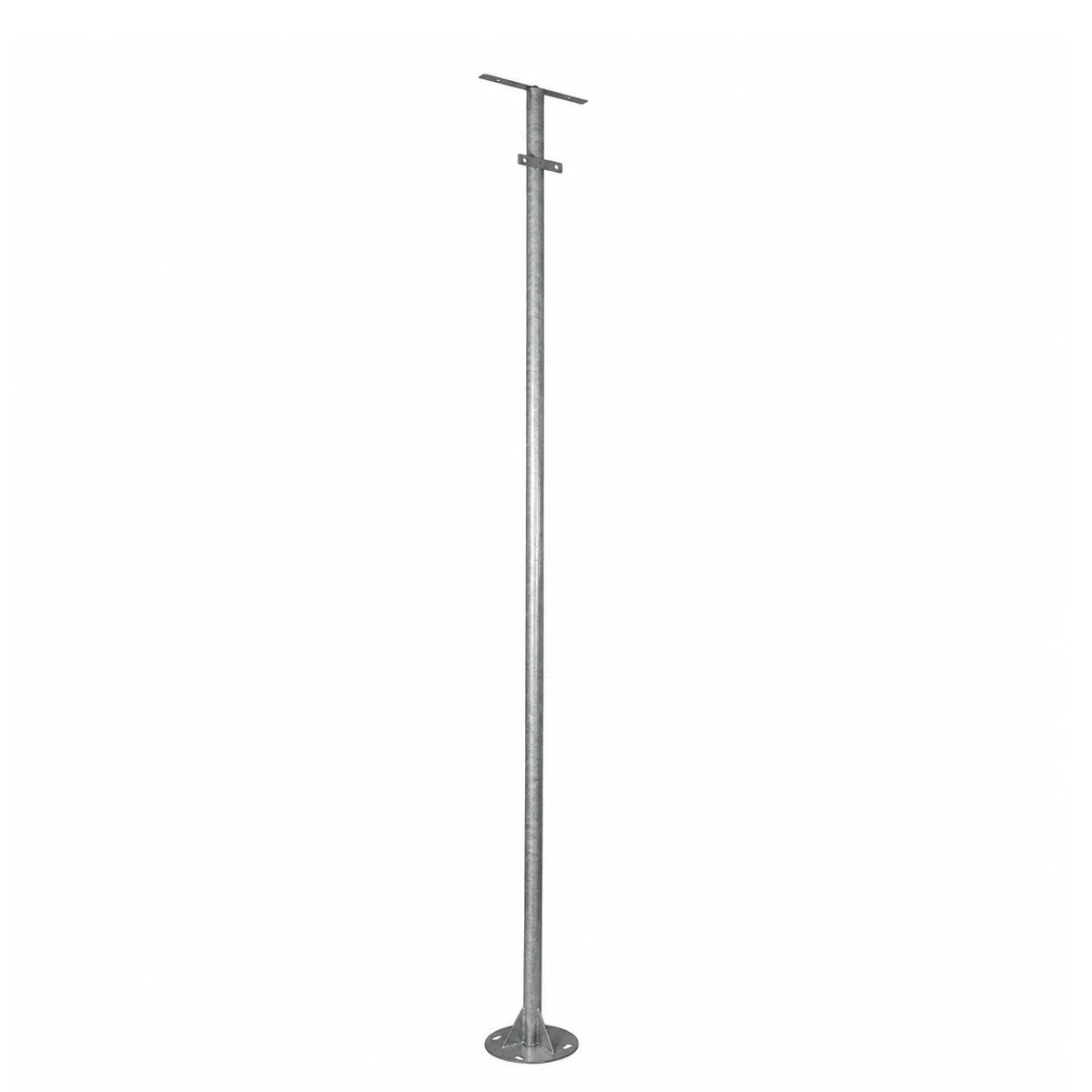 HELIOS-280 GLB-000-0001 Galvanized Metal Lighting Pole for Outdoor Photovoltaic Floodlight - Silver Galvanized - L35 × W25 × H280