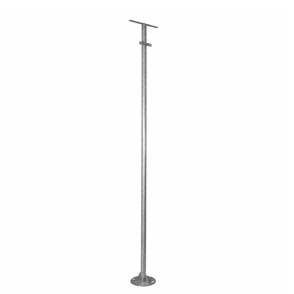 HELIOS-280 GLB-000-0001 Galvanized Metal Lighting Pole for Outdoor Photovoltaic Floodlight - Silver Galvanized - L35 × W25 × H280