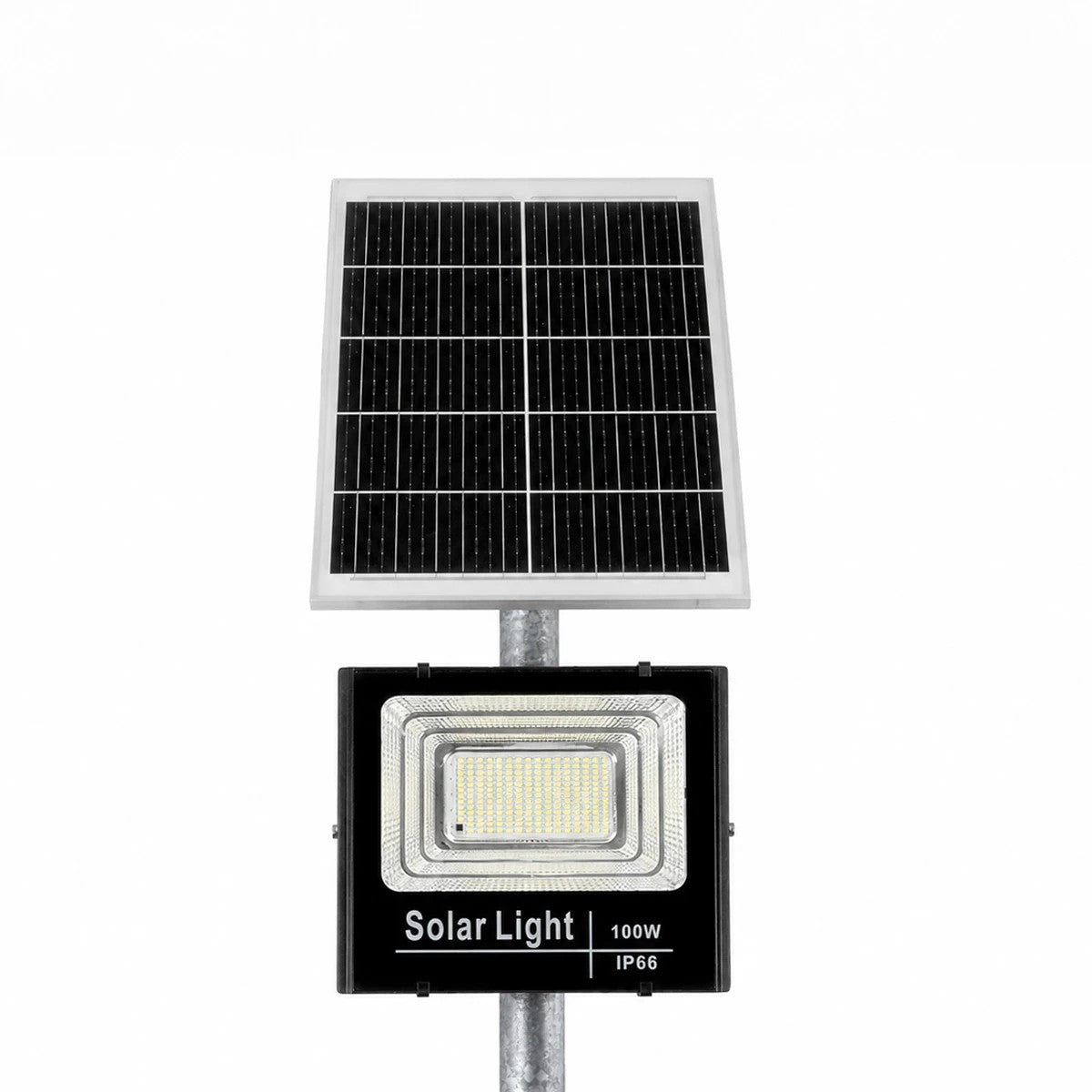 HELIOS-280 GLB-000-0001 Galvanized Metal Lighting Pole for Outdoor Photovoltaic Floodlight - Silver Galvanized - L35 × W25 × H280