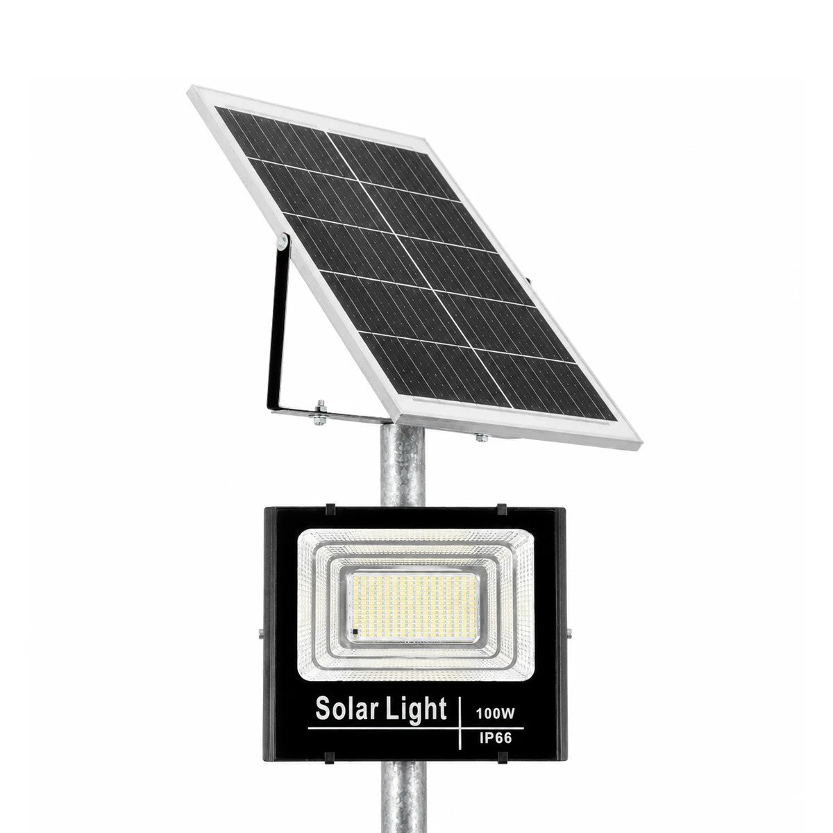 HELIOS-280 GLB-000-0001 Galvanized Metal Lighting Pole for Outdoor Photovoltaic Floodlight - Silver Galvanized - L35 × W25 × H280