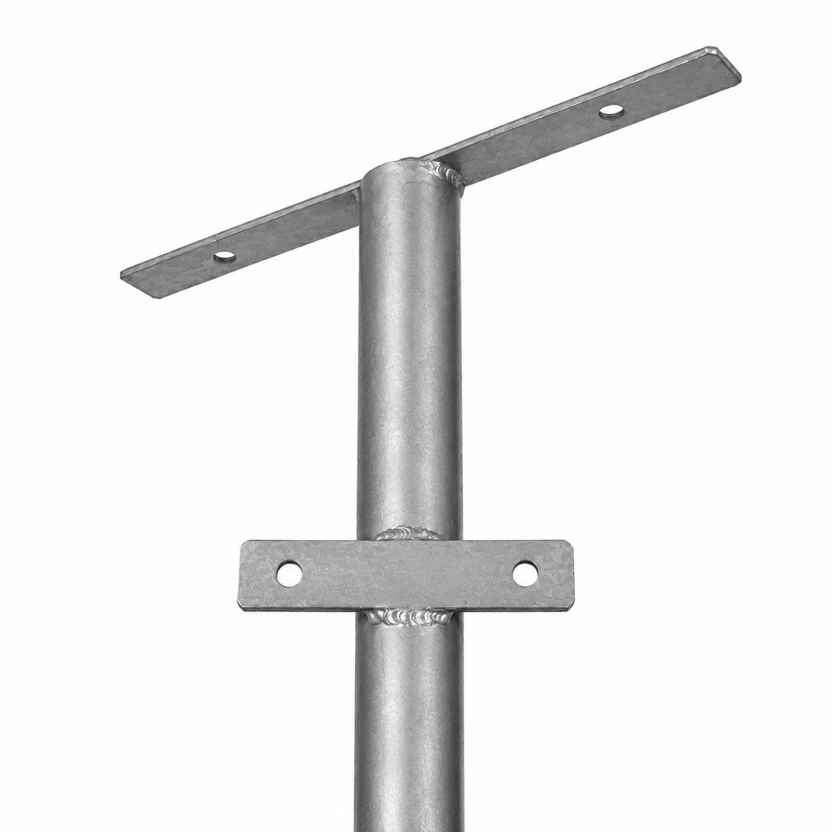 HELIOS-280 GLB-000-0001 Galvanized Metal Lighting Pole for Outdoor Photovoltaic Floodlight - Silver Galvanized - L35 × W25 × H280
