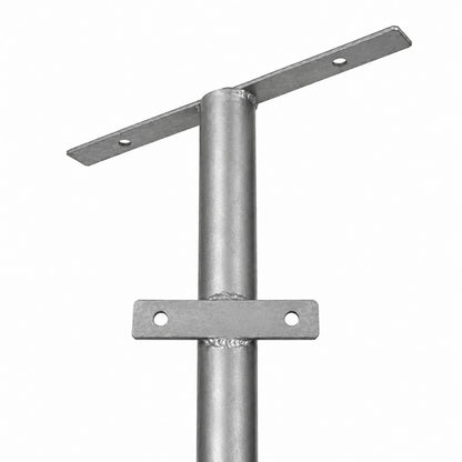 HELIOS-280 GLB-000-0001 Galvanized Metal Lighting Pole for Outdoor Photovoltaic Floodlight - Silver Galvanized - L35 × W25 × H280