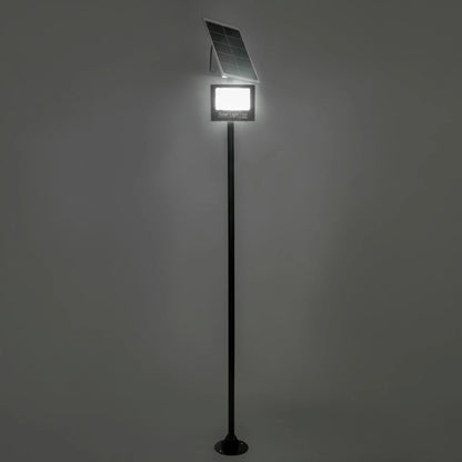 HELIOS-280 GLB-000-0002 Galvanized Steel Lighting Pole for Outdoor Solar Floodlight - RAL 9005 Matte Black - L35 × W25 × H280
