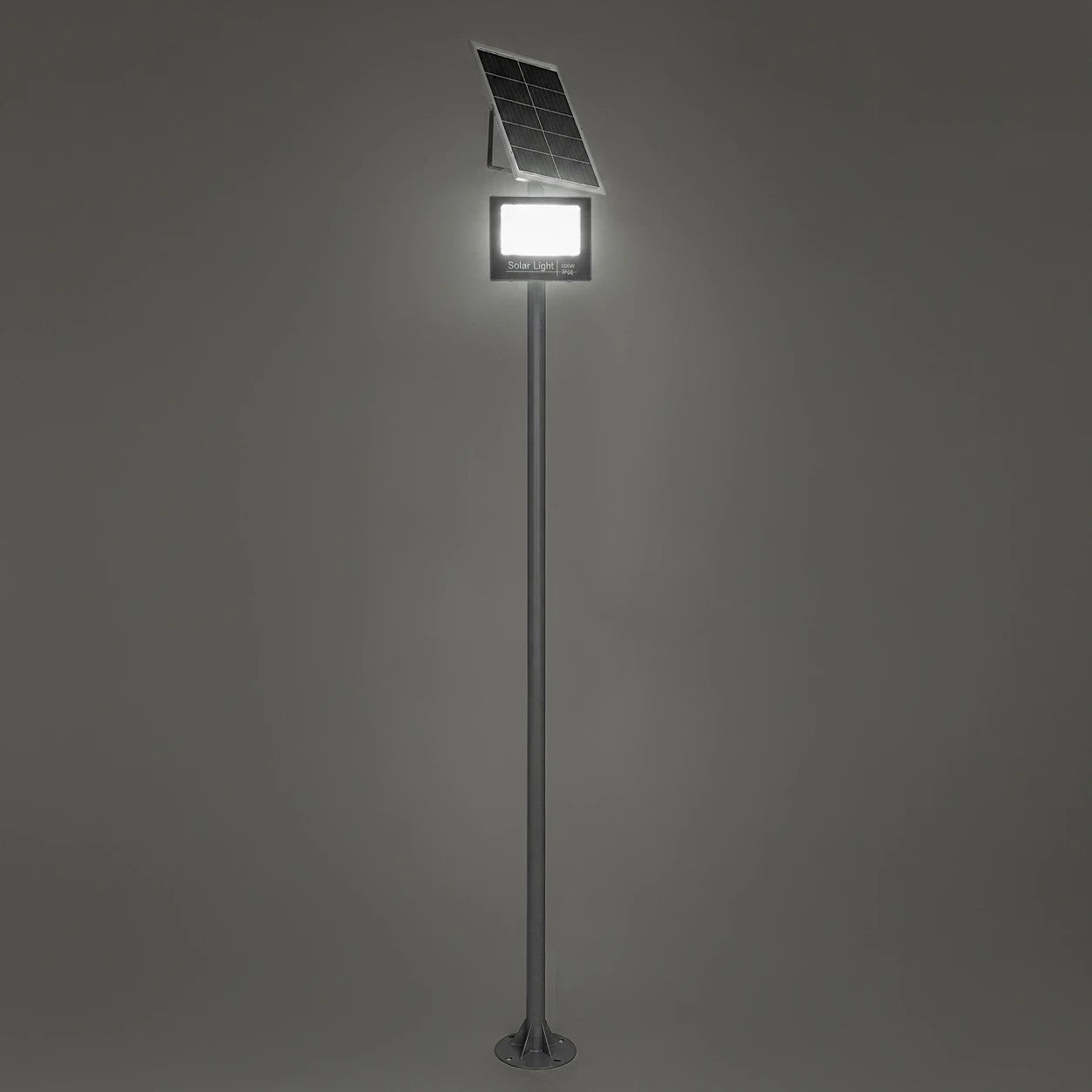 HELIOS-280 GLB-000-0003 Galvanized Steel Lighting Pole for Outdoor Solar Floodlight - RAL 7016 Anthracite Grey - L35 × W25 × H280