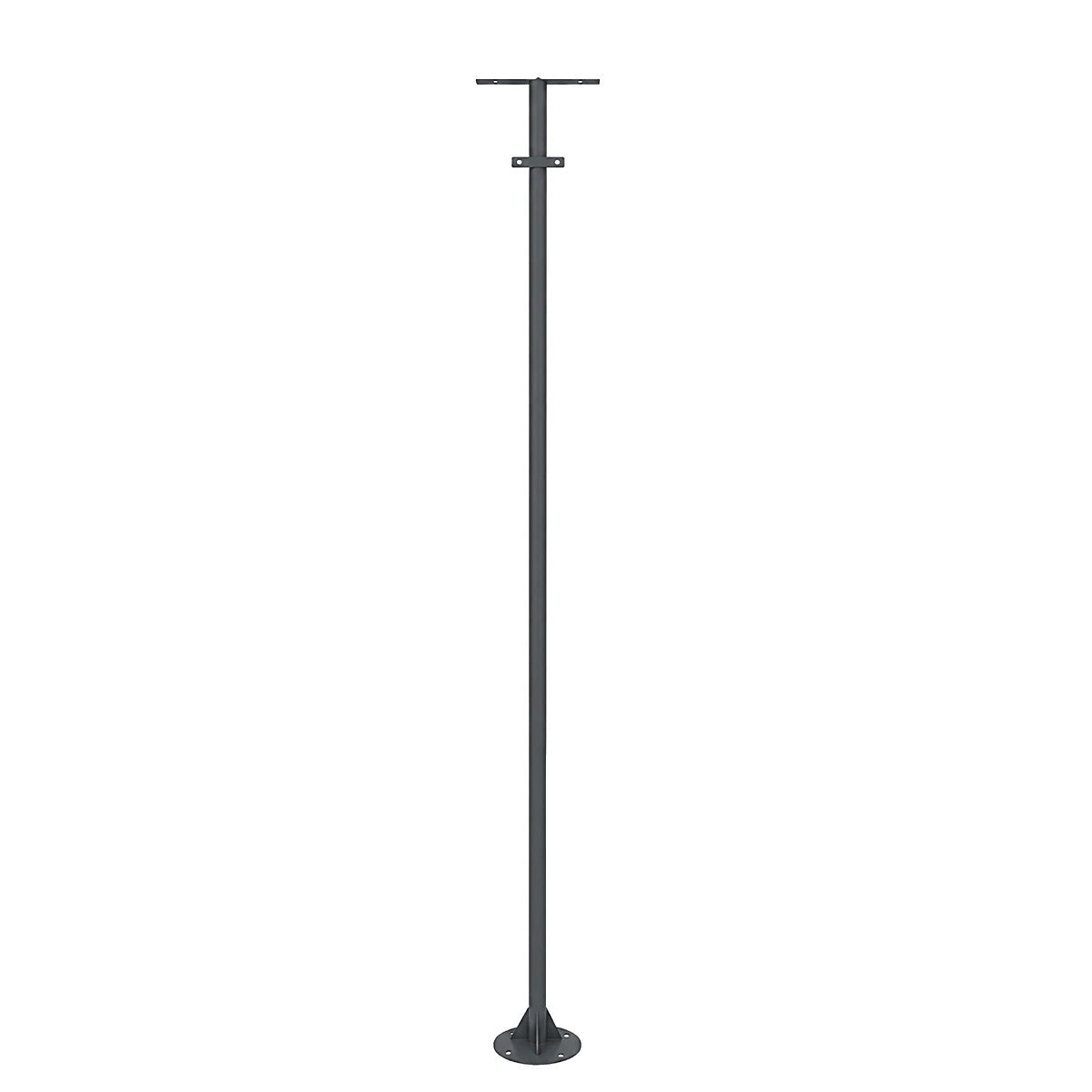 HELIOS-280 GLB-000-0003 Galvanized Steel Lighting Pole for Outdoor Solar Floodlight - RAL 7016 Anthracite Grey - L35 × W25 × H280
