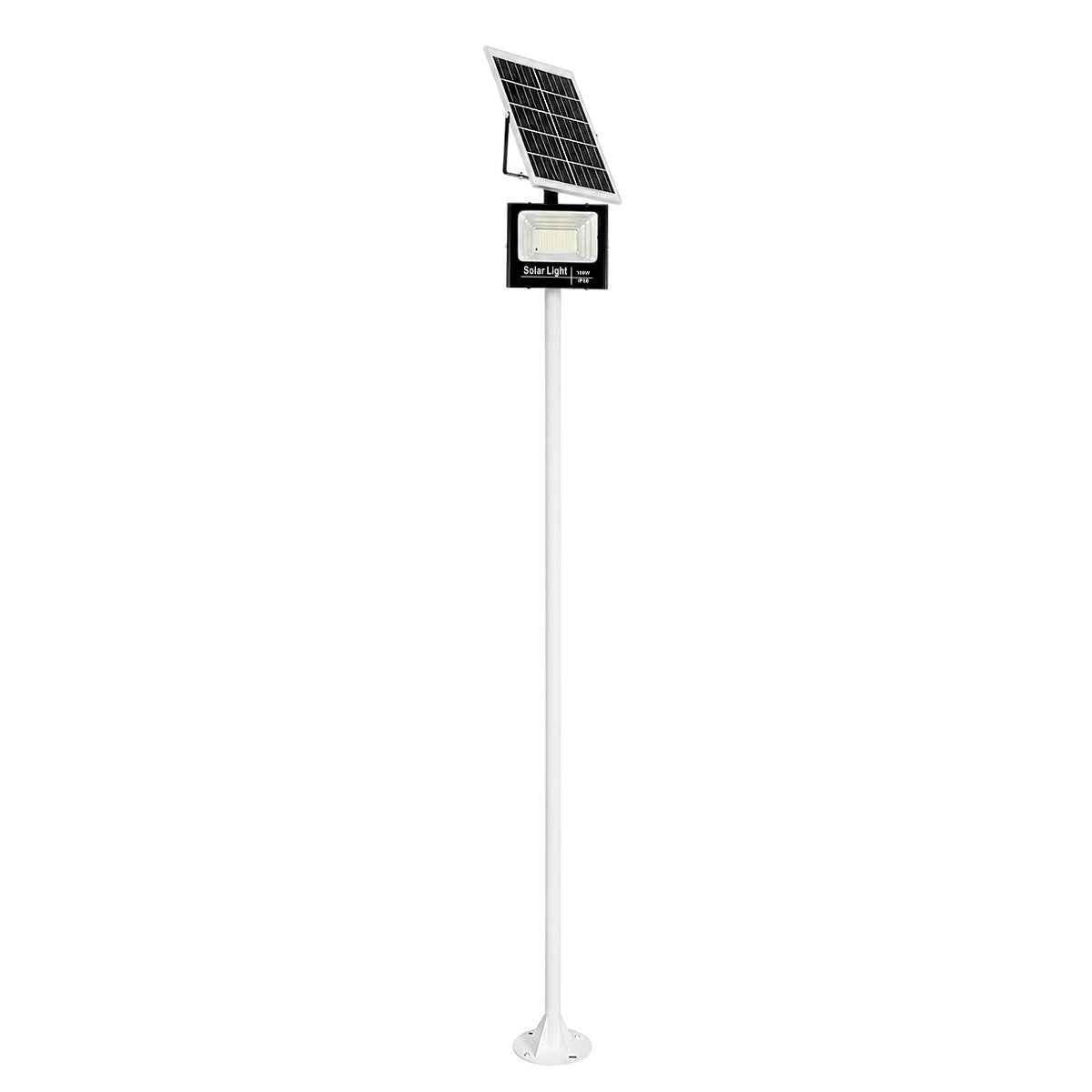 HELIOS-280 GLB-000-0004 Galvanized Metal Lighting Pole for Outdoor Photovoltaic Projector - RAL 9016 Matte White - L35 × W25 × H280