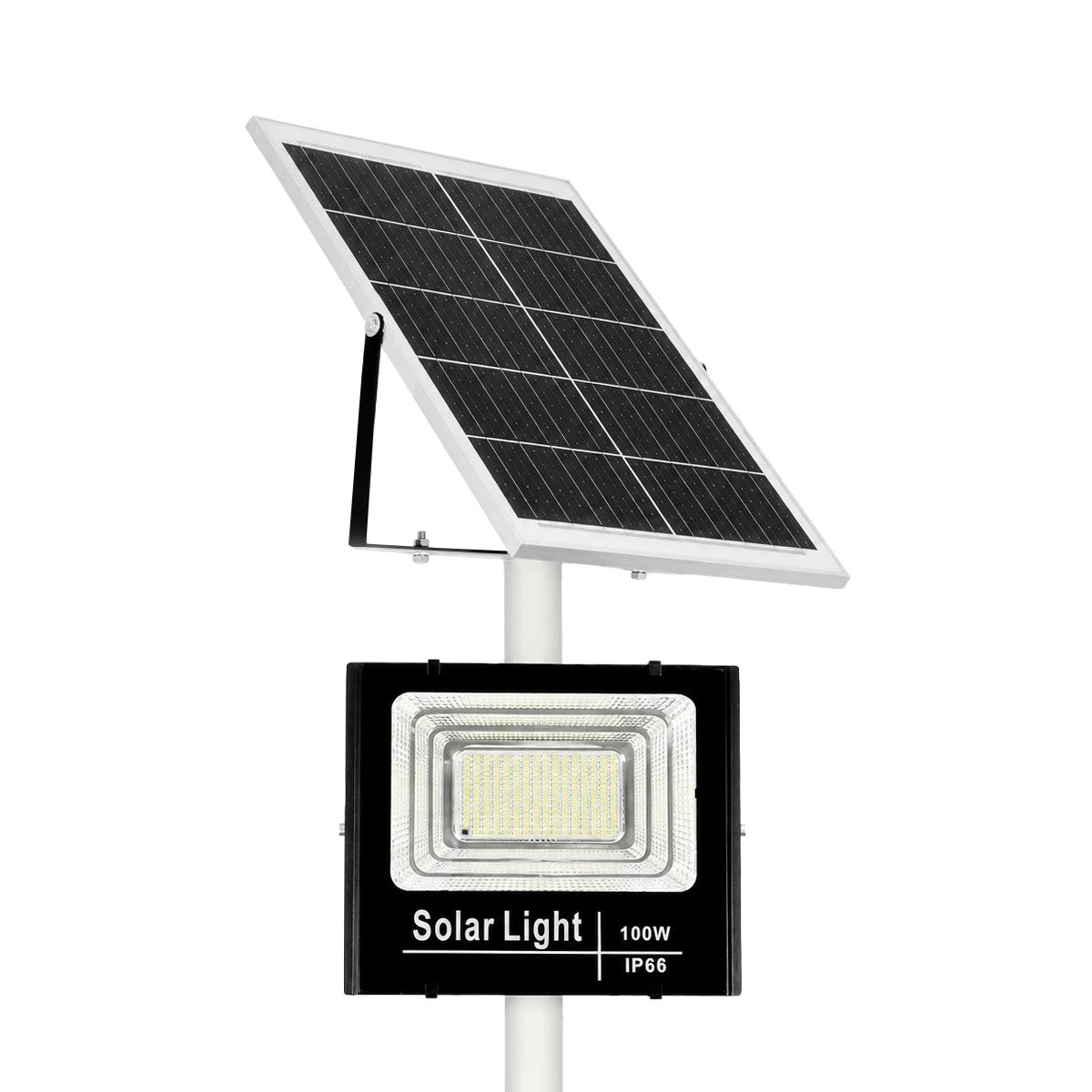 HELIOS-280 GLB-000-0004 Galvanized Metal Lighting Pole for Outdoor Photovoltaic Projector - RAL 9016 Matte White - L35 × W25 × H280
