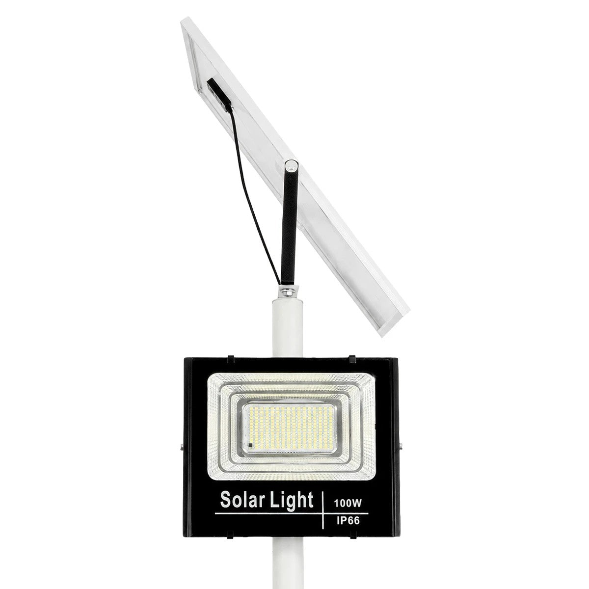 HELIOS-280 GLB-000-0004 Galvanized Metal Lighting Pole for Outdoor Photovoltaic Projector - RAL 9016 Matte White - L35 × W25 × H280