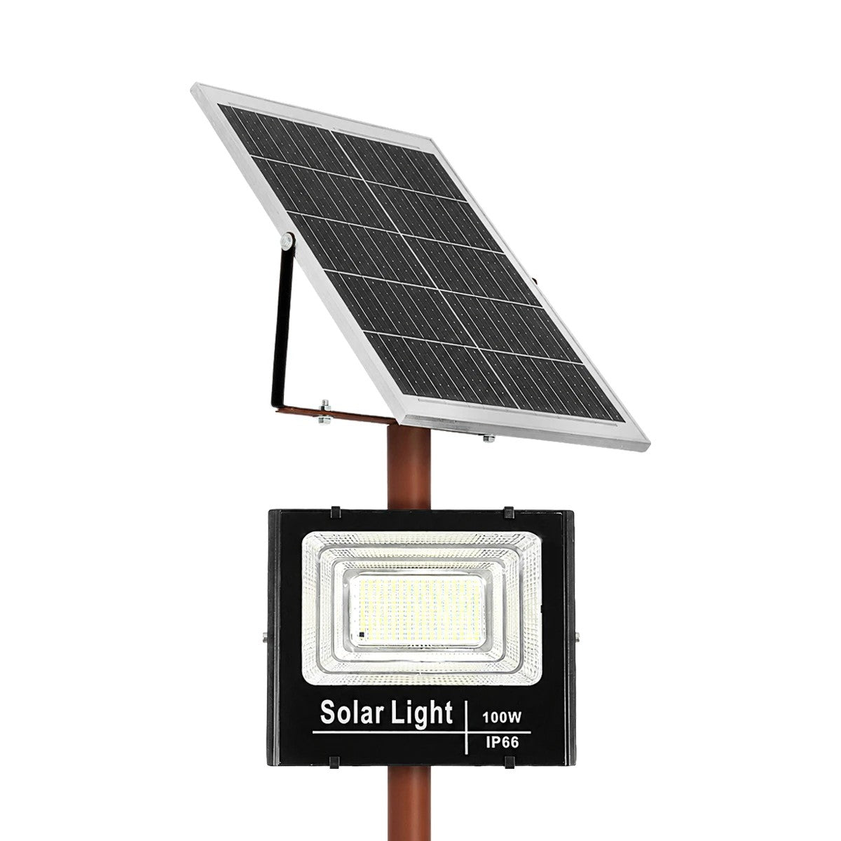 HELIOS-280 GLB-000-0005 Μεταλλικός Γαλβανισμένος Στύλος Φωτισμού για Φωτοβολταϊκό Προβολέα Εξωτερικού Χώρου - RAL 8004 Corten Καφε Ματ - Μ35 × Π25 × Υ280