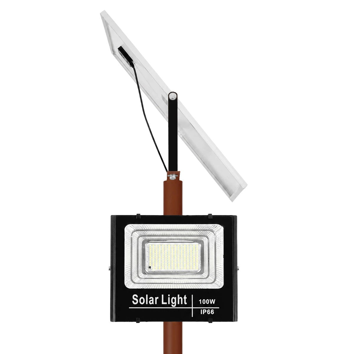 HELIOS-280 GLB-000-0005 Μεταλλικός Γαλβανισμένος Στύλος Φωτισμού για Φωτοβολταϊκό Προβολέα Εξωτερικού Χώρου - RAL 8004 Corten Καφε Ματ - Μ35 × Π25 × Υ280