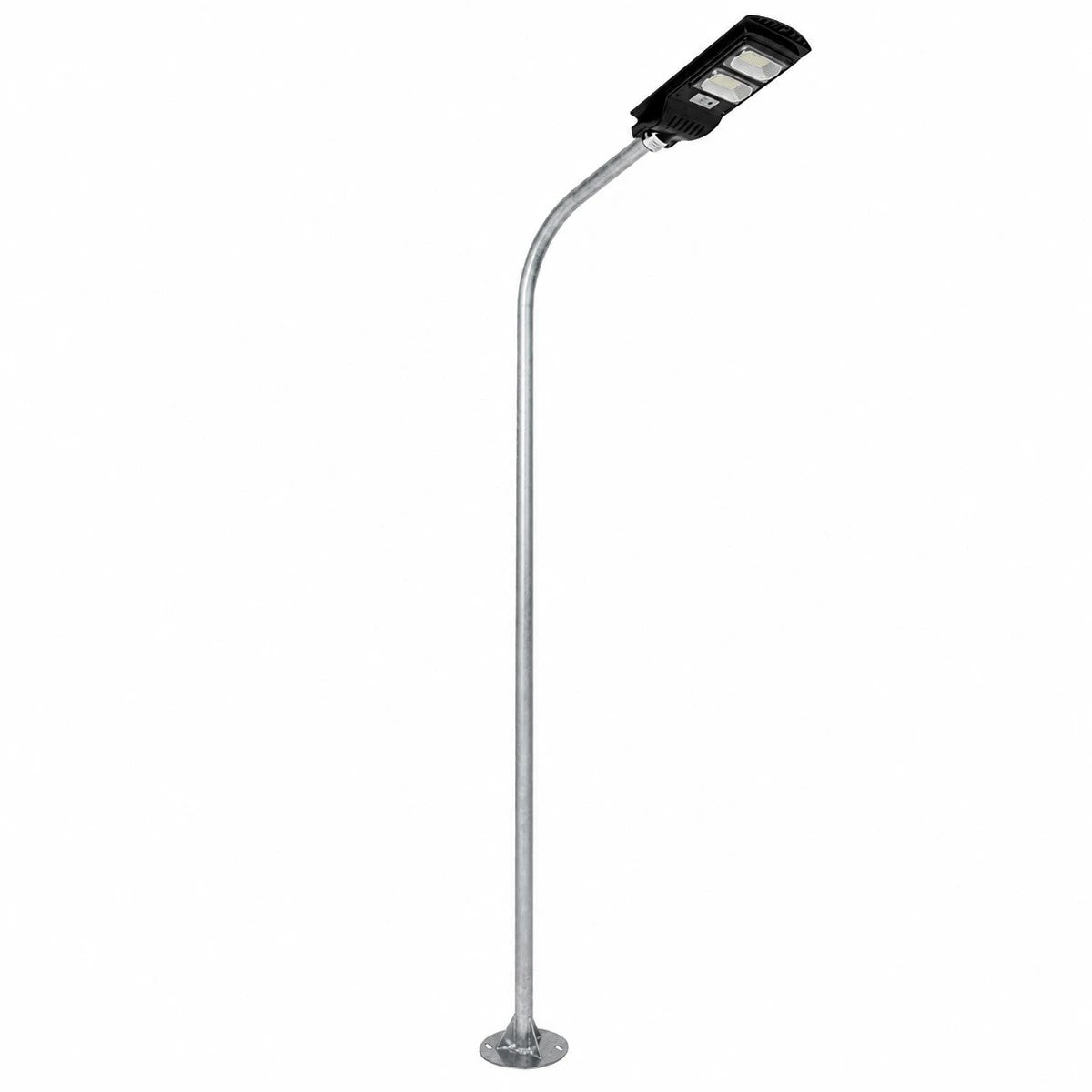 URBANO-280 GLB-000-0007 Galvanized Metal Lighting Pole for Outdoor Solar Street Light - Silver Galvanized - L84 x W25 x H280