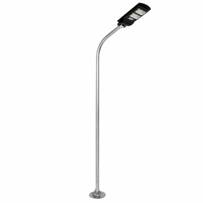 URBANO-280 GLB-000-0007 Galvanized Metal Lighting Pole for Outdoor Solar Street Light - Silver Galvanized - L84 x W25 x H280