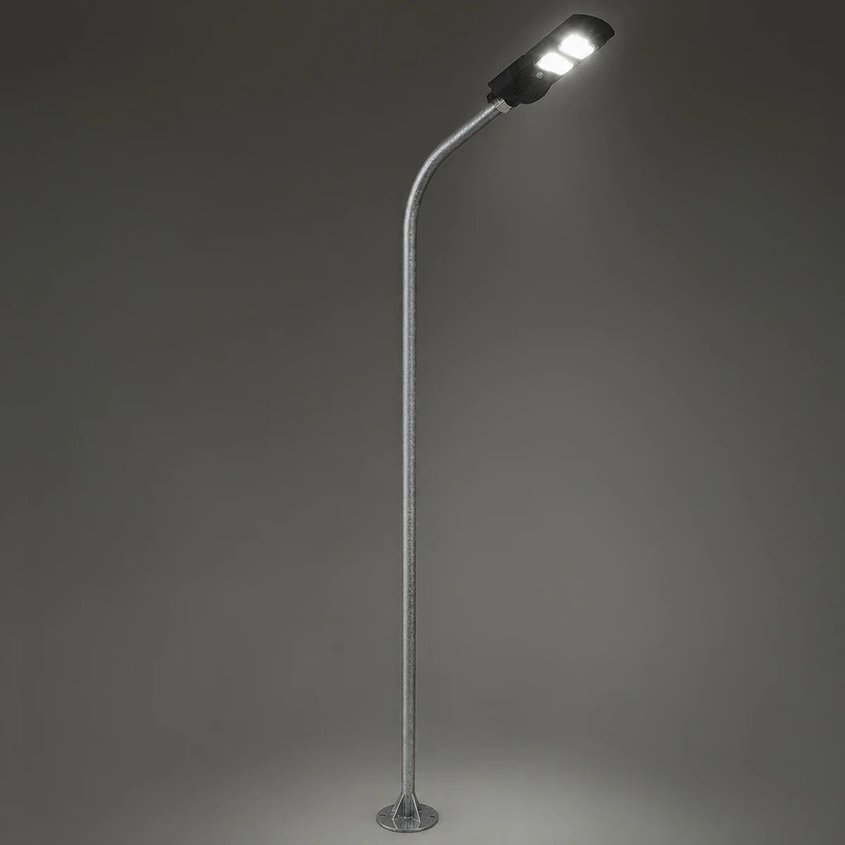 URBANO-280 GLB-000-0007 Galvanized Metal Lighting Pole for Outdoor Solar Street Light - Silver Galvanized - L84 x W25 x H280