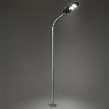 URBANO-280 GLB-000-0007 Galvanized Metal Lighting Pole for Outdoor Solar Street Light - Silver Galvanized - L84 x W25 x H280